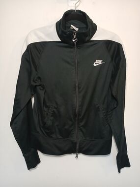 Nike Black and White Zip-Front Track Jacket